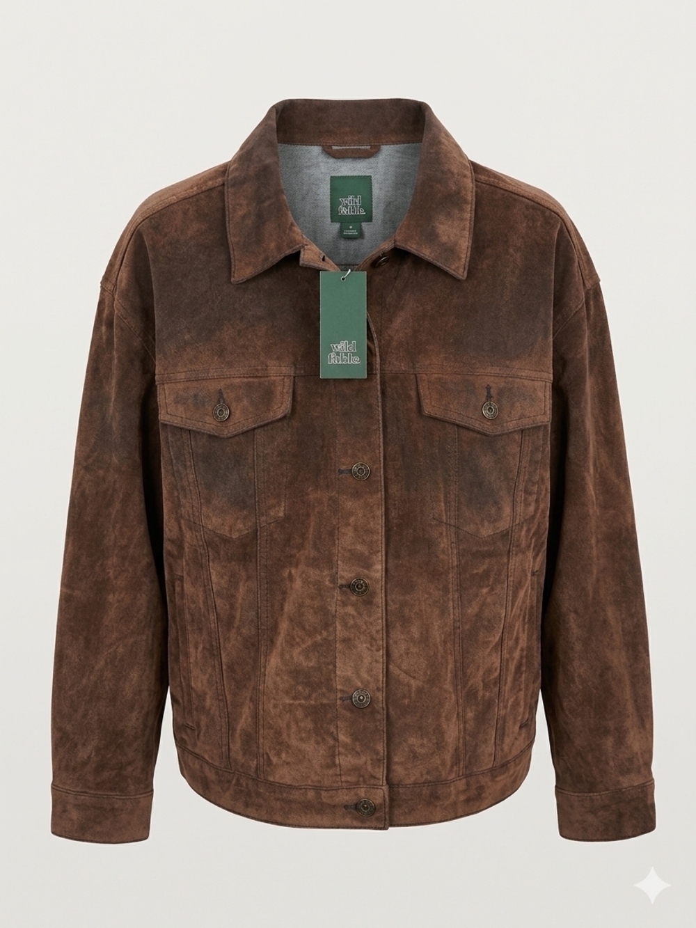 wild fable Brown Suede Bomber-Style Jacket